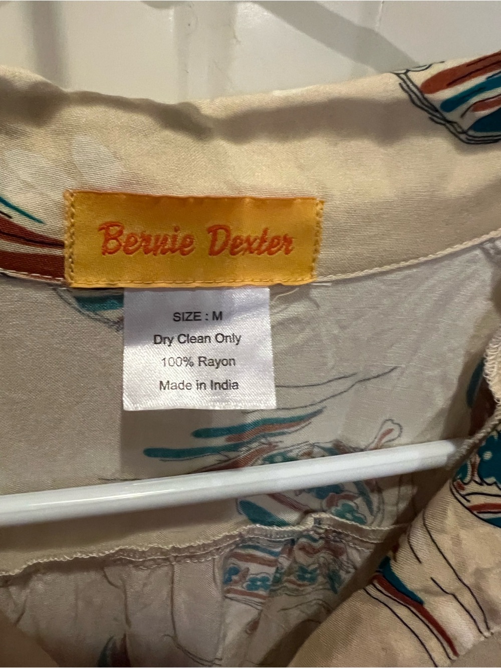 Bernie Dexter Cream Maracas Dress🪇 with Teal & Rust Prints